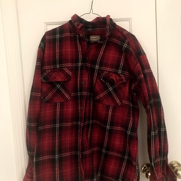 black and red flannel workshirt - Picture 3 of 5